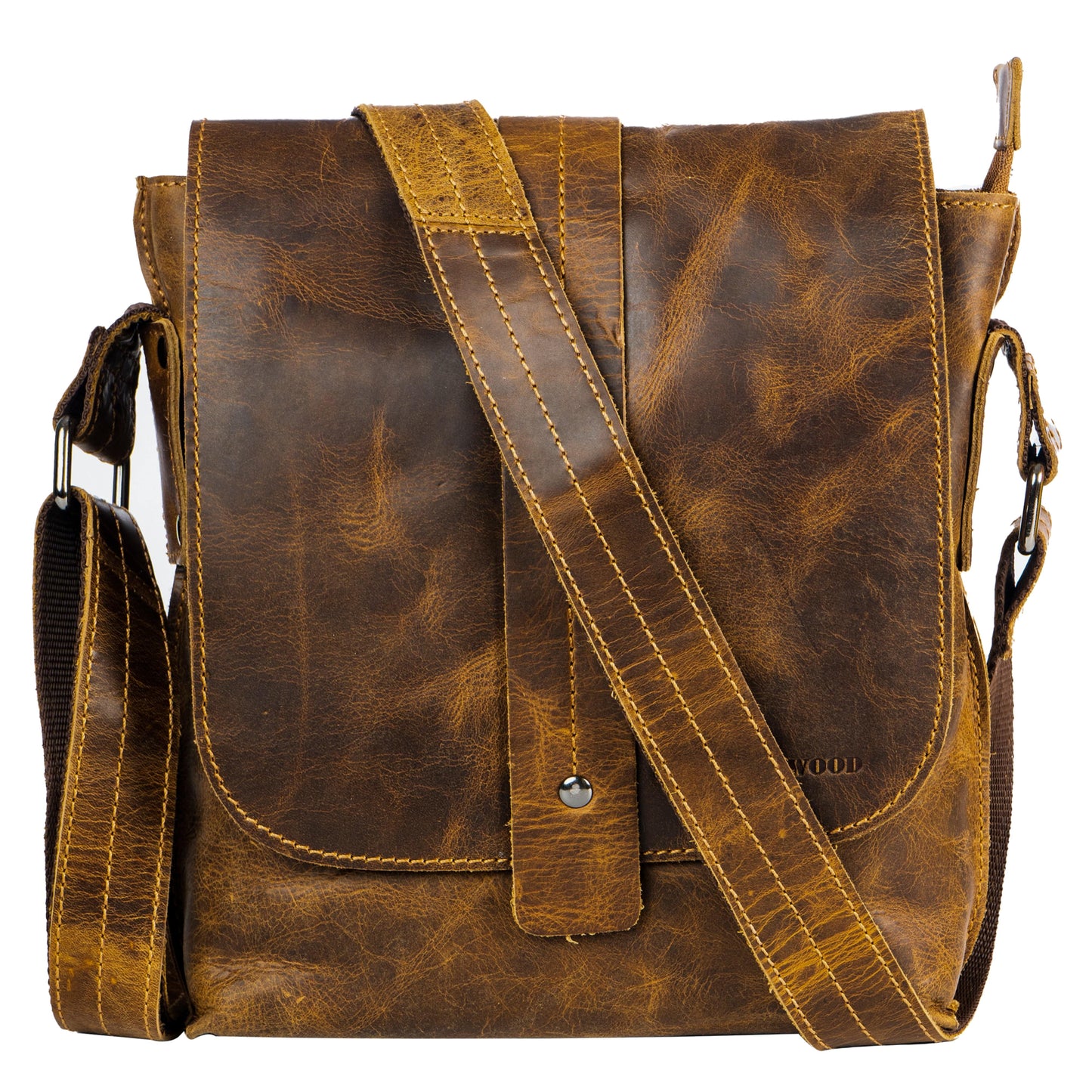 Unisex Mini Messenger Bag Henrik - Genuine Leather: Brown