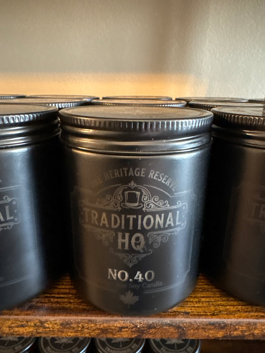 NO.40 Heritage Reserve Soy Candle | Wood Wick | 8oz | Canadian Made