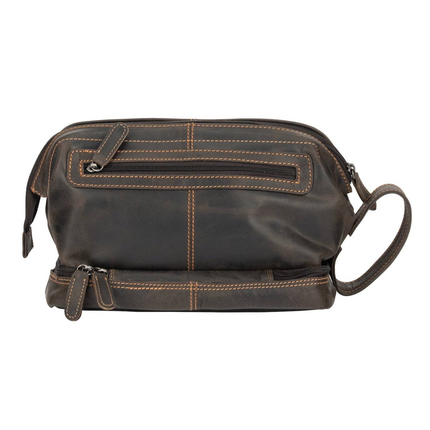 Napier Leather Toiletry Bag: Brown