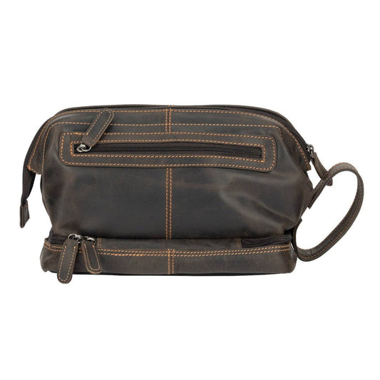 Napier Leather Toiletry Bag: Brown
