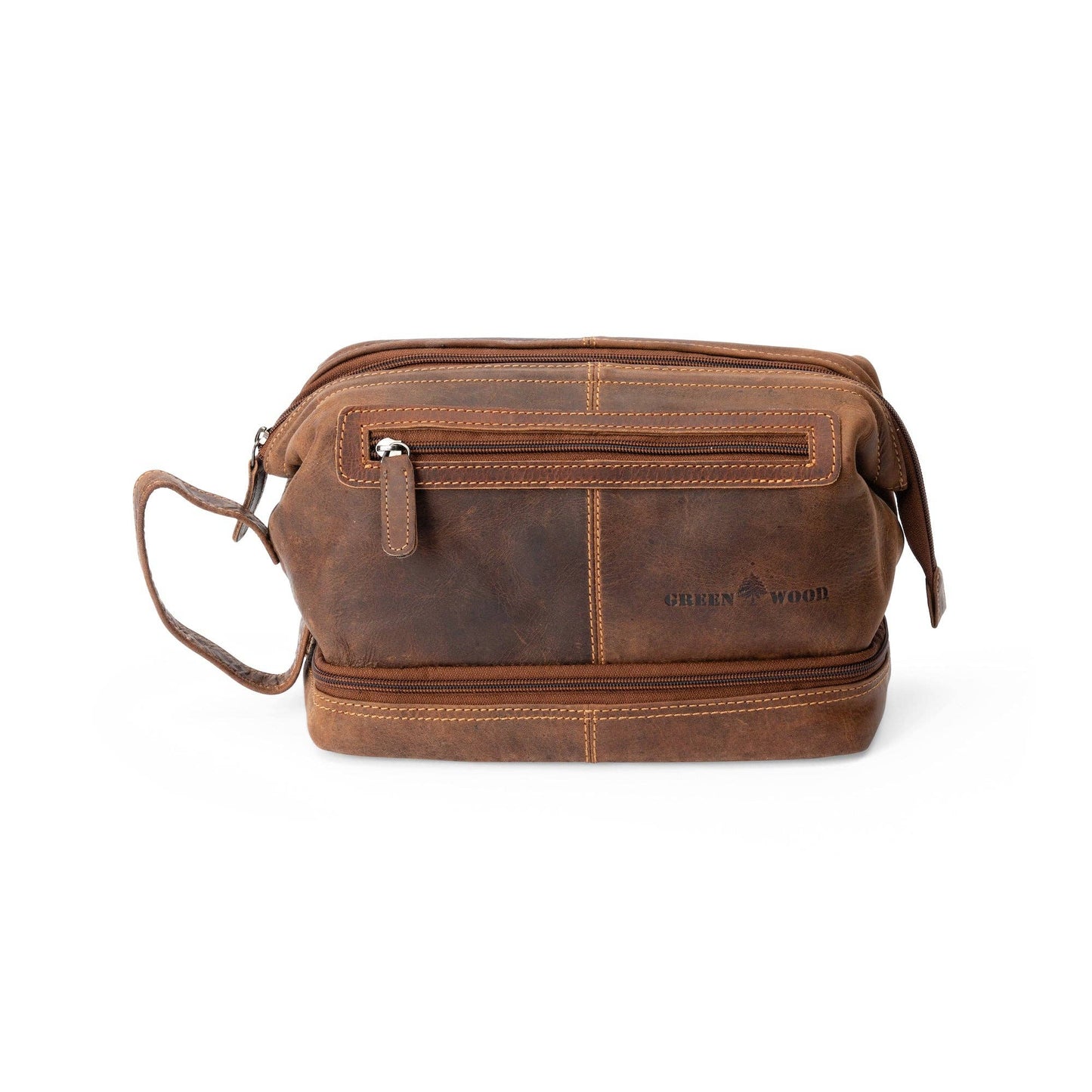 Napier Leather Toiletry Bag: Brown