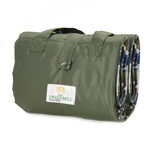 Eventer Picnic Rug Blanket: Tartan/Muted Blue Dress Stewart