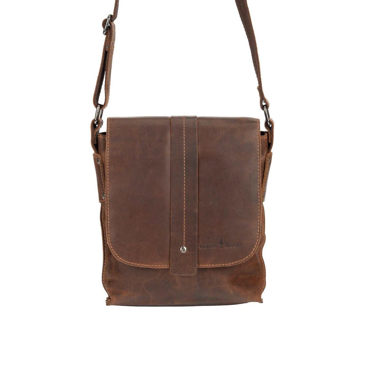 Unisex Mini Messenger Bag Henrik - Genuine Leather: Brown