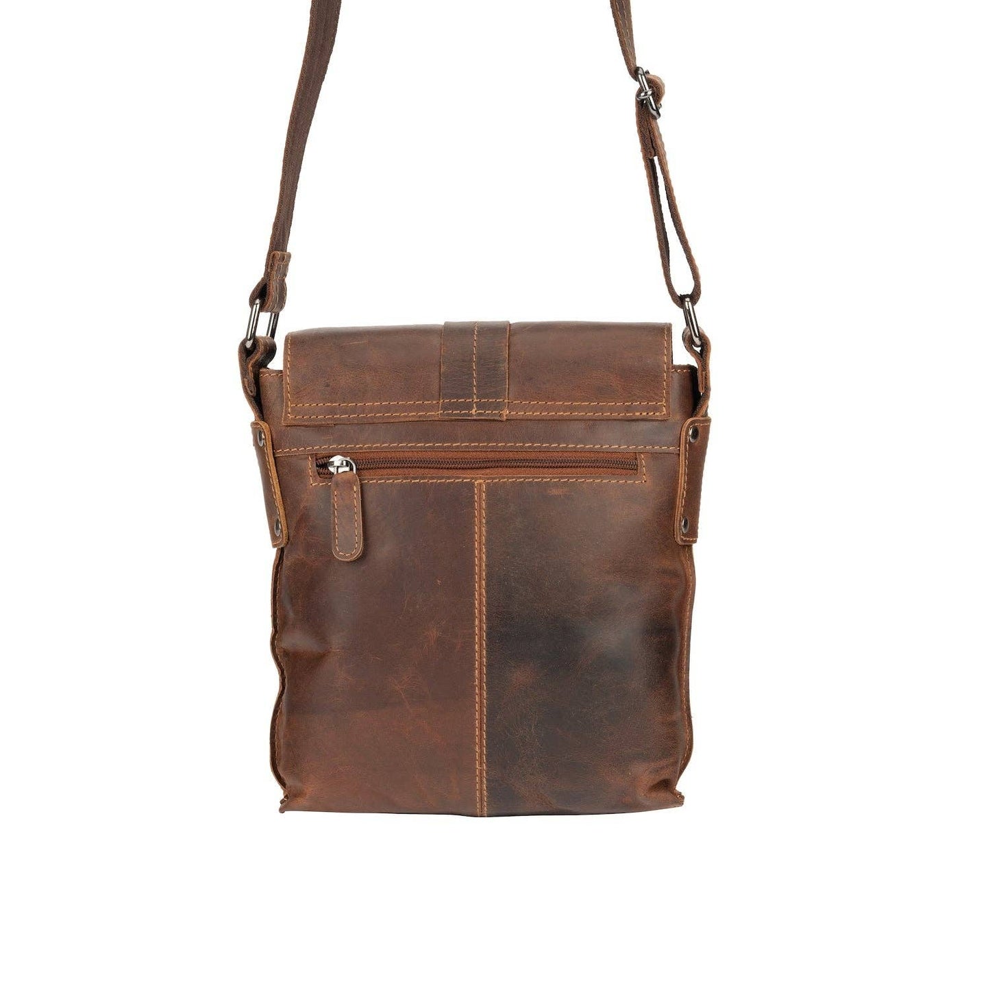 Unisex Mini Messenger Bag Henrik - Genuine Leather: Brown