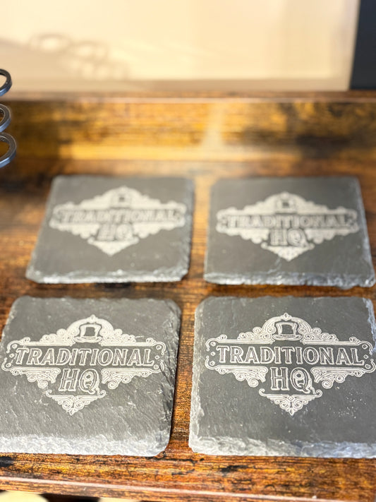 Slate coaster set qty4
