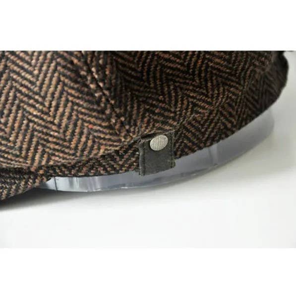 Peaky Blinders Hat Newsboy Flat Cap Herringbone Baker Boy: Black
