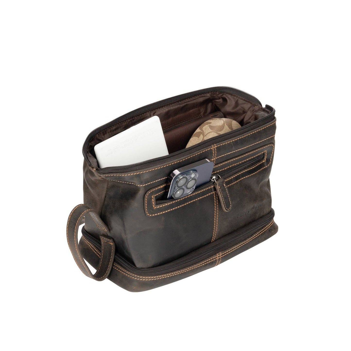 Napier Leather Toiletry Bag: Camel