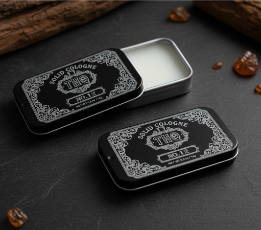 NO.12 Solid Cologne - 0.5oz | Laser-Engraved Tin | TSA-Friendly | Canadian Made